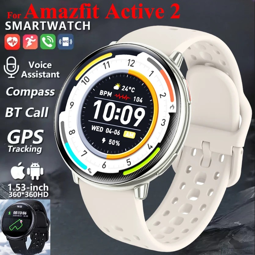 Amazfit Active 2 GPS Ʈġ  Ai GPT Amoled   Ʈġ ħ NFC BT ȭ 